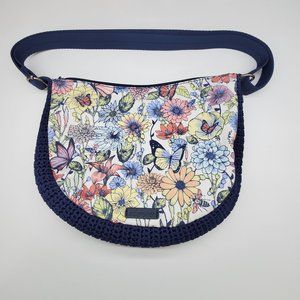 Sakroots Crochet Crossbody Bag Purse Blue Nature Ecotwill Ryder Crescent